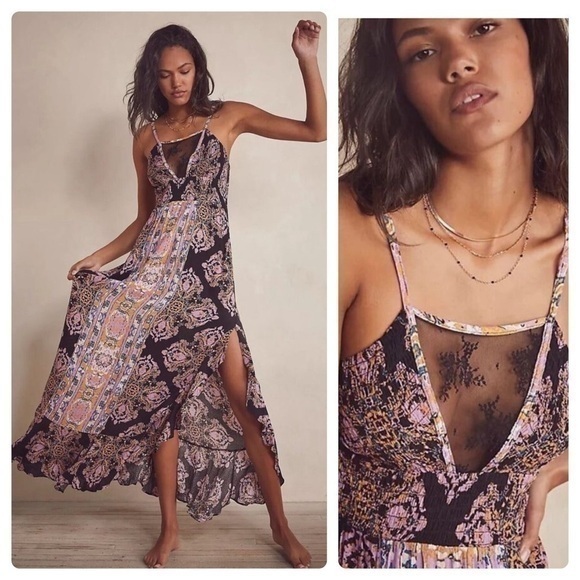 Free People Dresses & Skirts - NWT Free People That Moment Floral Maxi Dress Ruffle tiered at hem